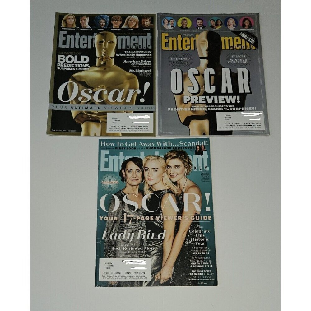 3 Entertainment Weekly Magazine Lot Oscars Viewer Guide Preview 2015 2017 2018